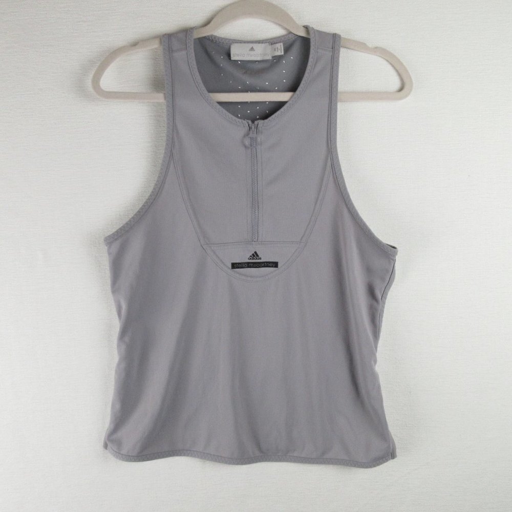 Adidas by Stella McCartney Zip Down Tank Top Size 36 Gray Climachill